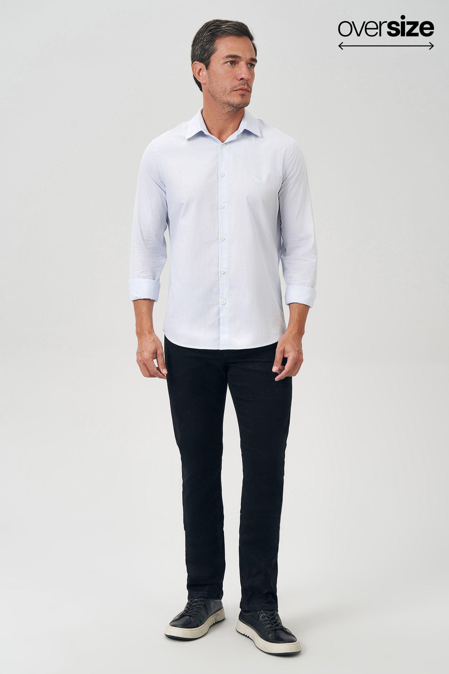 Camisa Micro Listra Masculina Oversize Acostamento