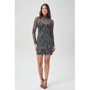 Vestido-Gola-Alta-Tule-Print-Feminino-Acostamento Vestido-Gola-Alta-Tule-Print-Feminino-Acostamento