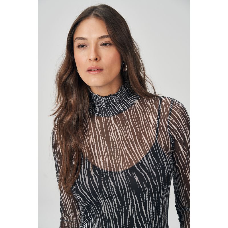 Vestido-Gola-Alta-Tule-Print-Feminino-Acostamento