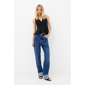 Calca-Jeans-Straight-Barra-Dobra-Feminina-Inblanche Calca-Jeans-Straight-Barra-Dobra-Feminina-Inblanche