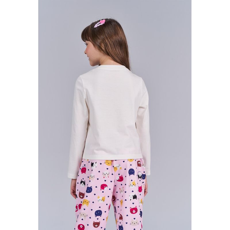 T-Shirt-Manga-Longa-Cat-Menina-Acostamento-Kids