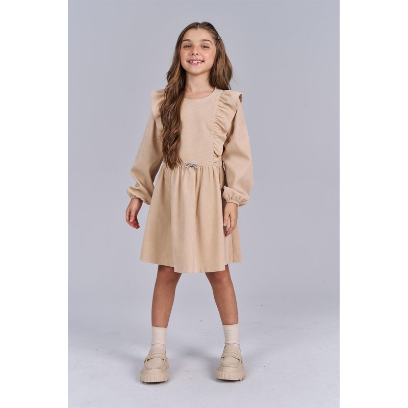 Vestido-Manga-Longa-Babados-Menina-Acostamento-Kids