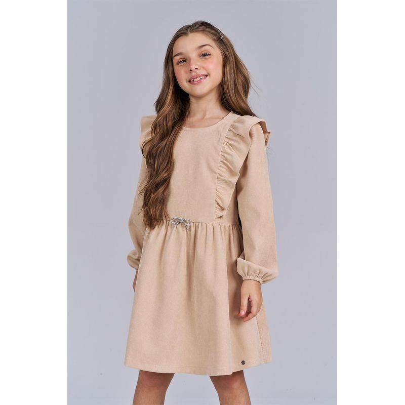 Vestido-Manga-Longa-Babados-Menina-Acostamento-Kids