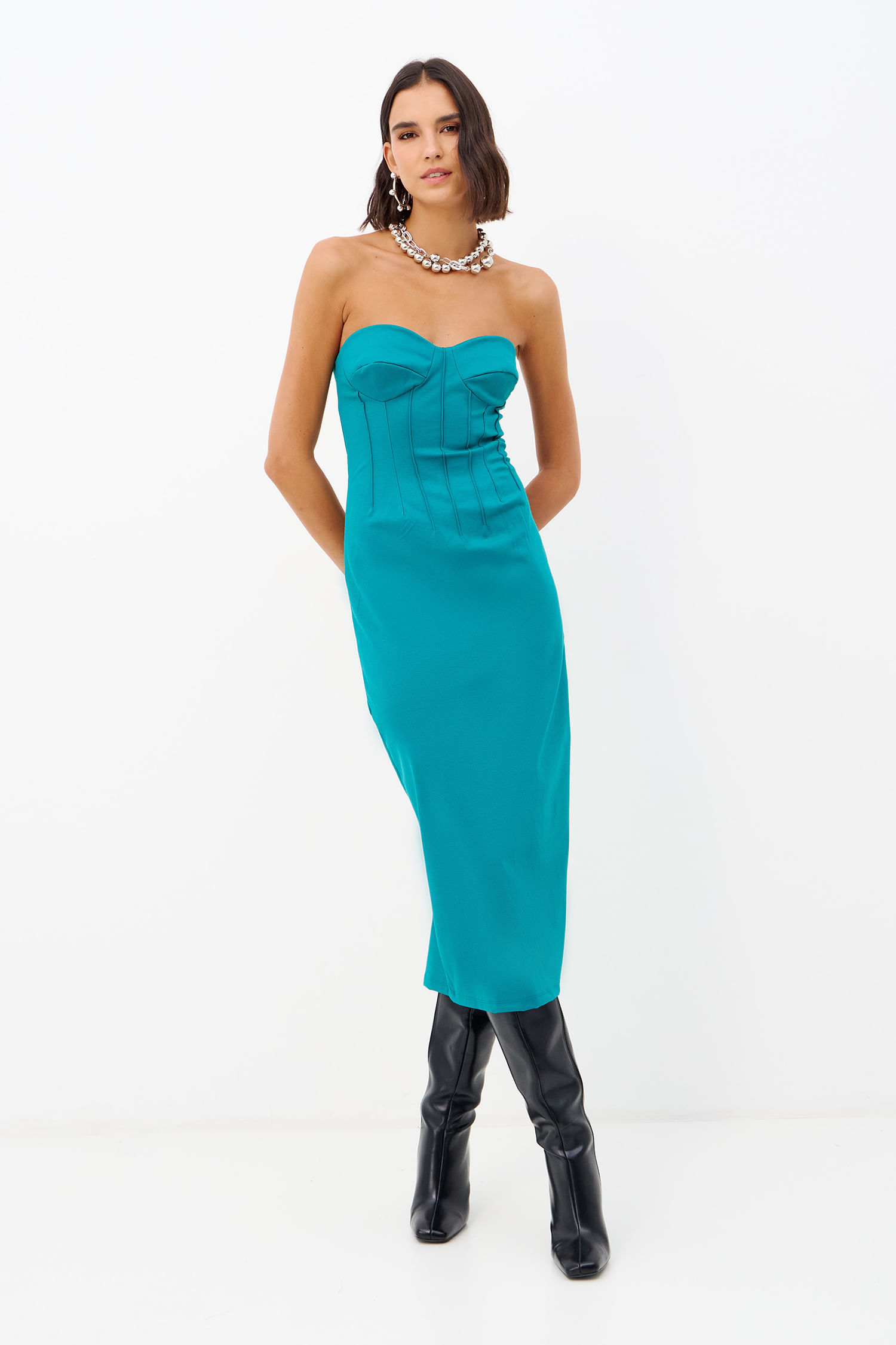 Vestido Busto Meia Taça Feminino Inblanche