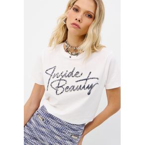T-Shirt-Bordado-Tweed-Feminina-Inblanche T-Shirt-Bordado-Tweed-Feminina-Inblanche