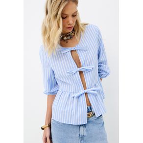 Blusa-Lacos-Listrada-Feminina-Inblanche Blusa-Lacos-Listrada-Feminina-Inblanche