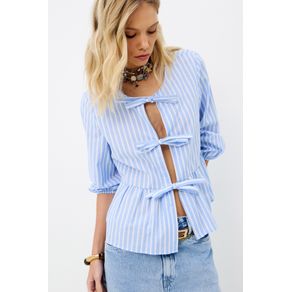 Blusa-Lacos-Listrada-Feminina-Inblanche Blusa-Lacos-Listrada-Feminina-Inblanche