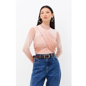 Blusa-Tule-Busto-Franzido-Feminina-Inblanche Blusa-Tule-Busto-Franzido-Feminina-Inblanche