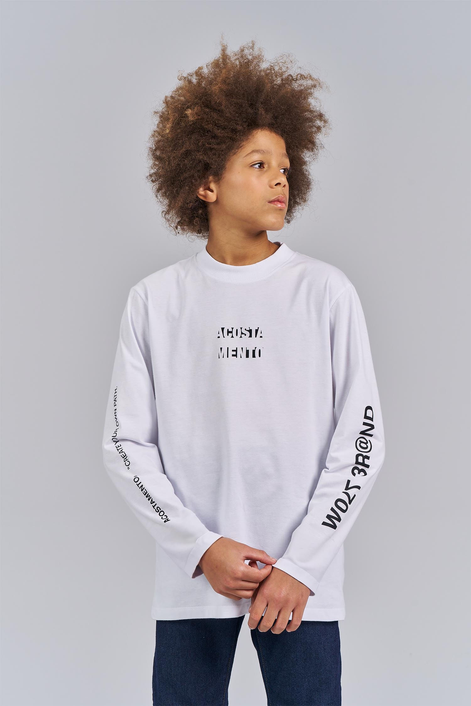 Camiseta Manga Longa Lettering Menino Acostamento Next
