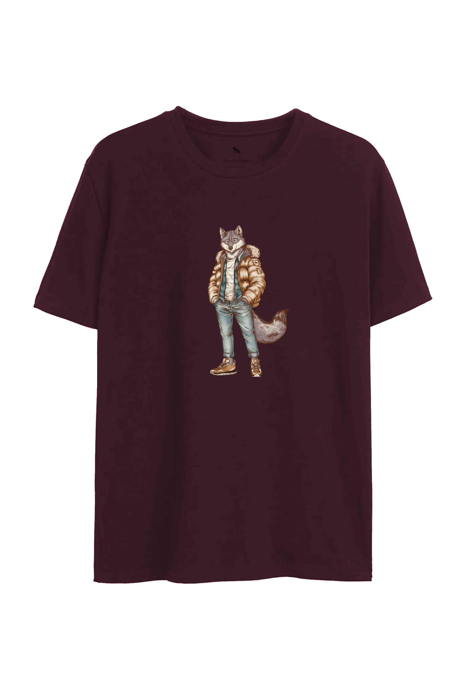 Camiseta Lobo Descolado Masculina Oversize Acostamento