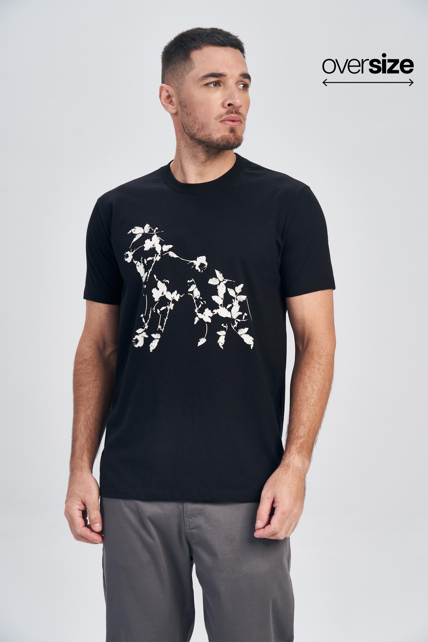 Camiseta Wolf In Flower Masculina Oversize Acostamento
