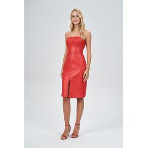 Vestido-Fenda-Fashion-PU-Feminino-Acostamento Vestido-Fenda-Fashion-PU-Feminino-Acostamento