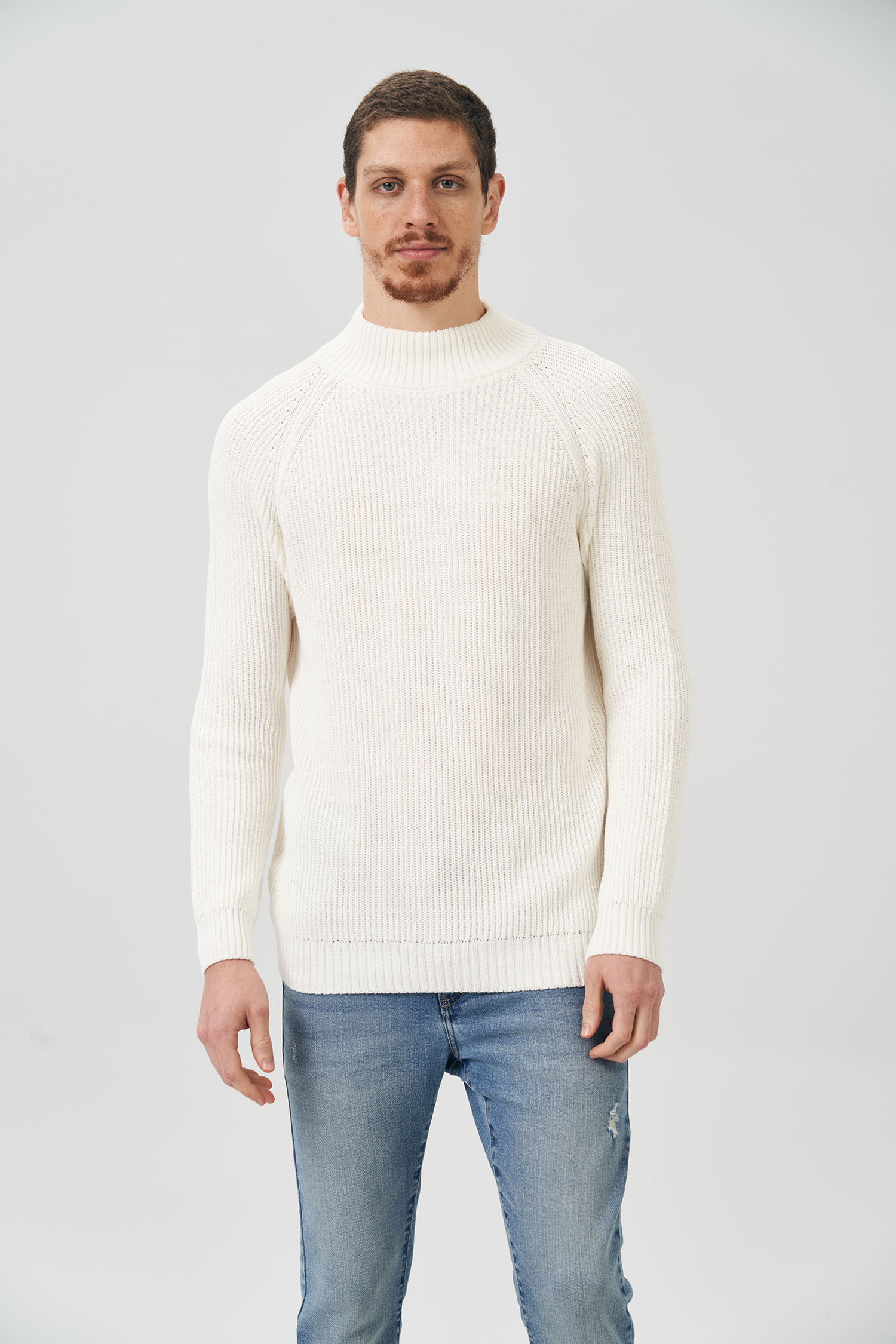 Suéter Tricot Gola Alta Masculino Acostamento