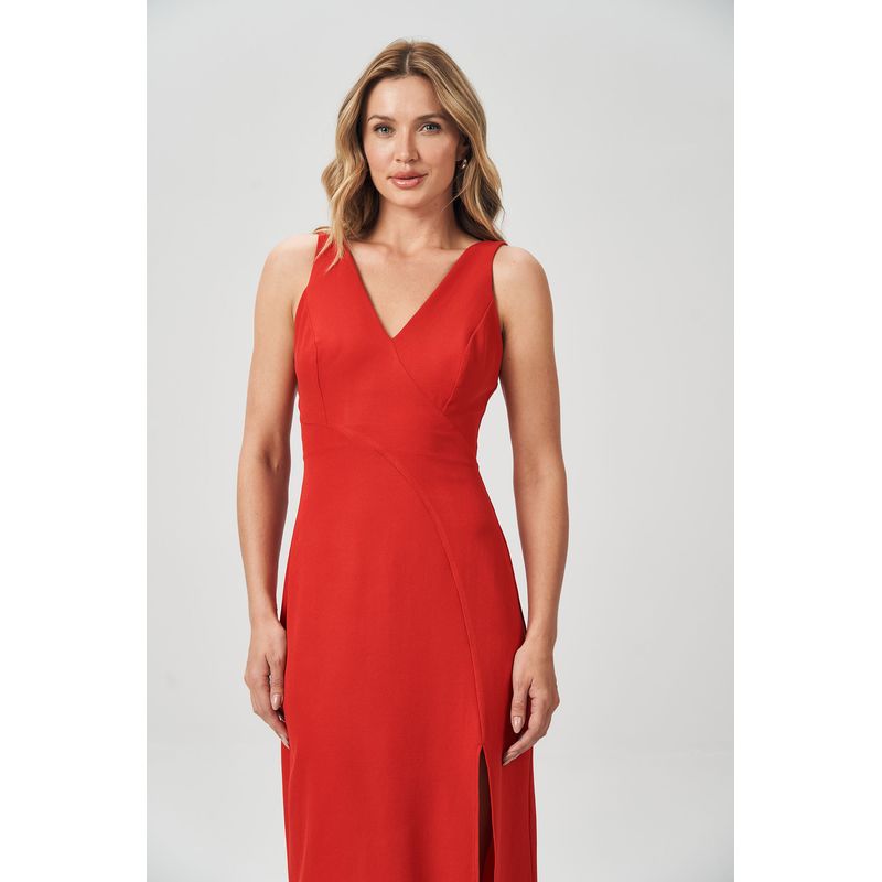 Vestido-Midi-com-Fenda-Feminino-Acostamento