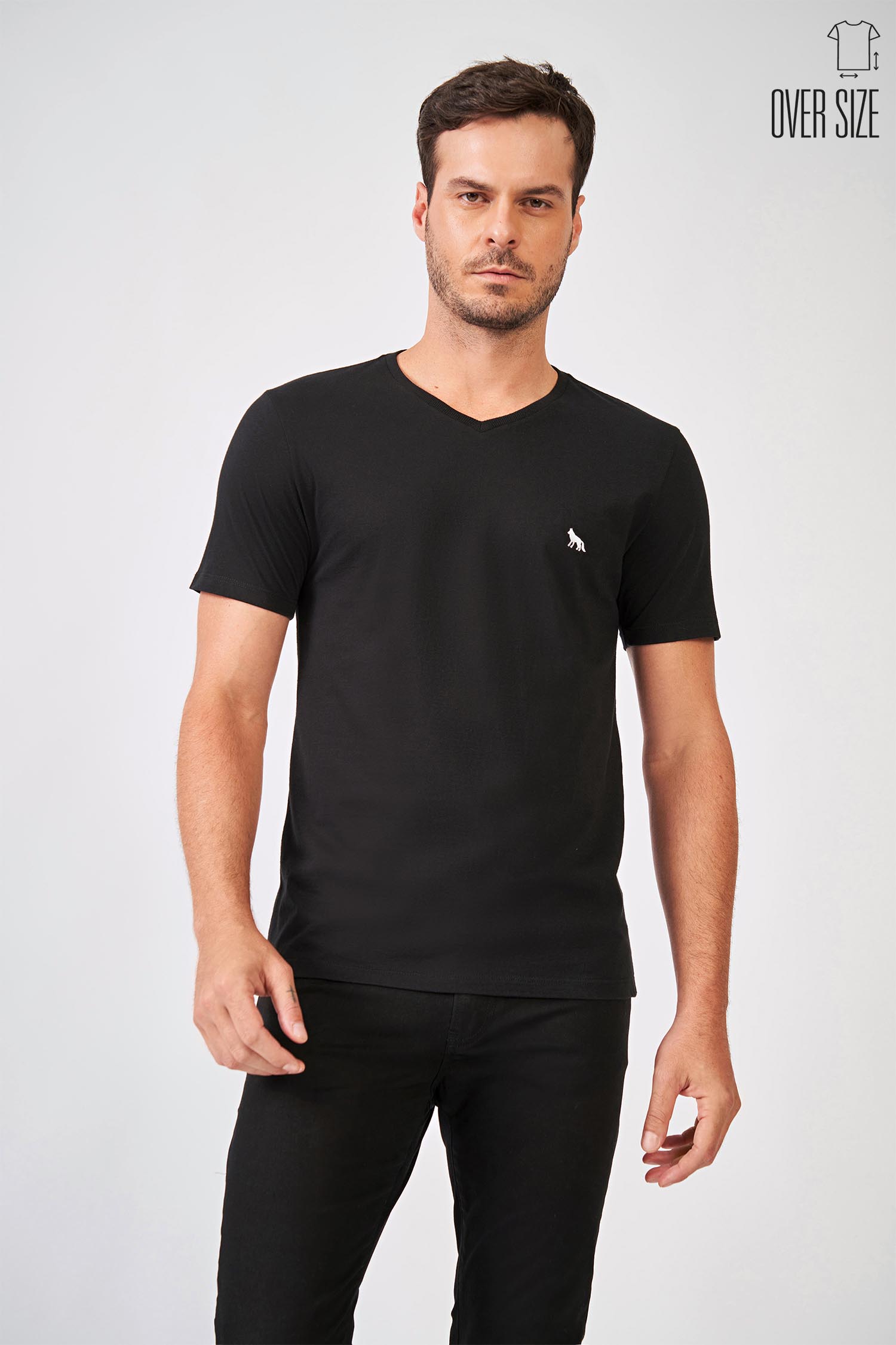 Camiseta Basic V Masculina Oversize Acostamento
