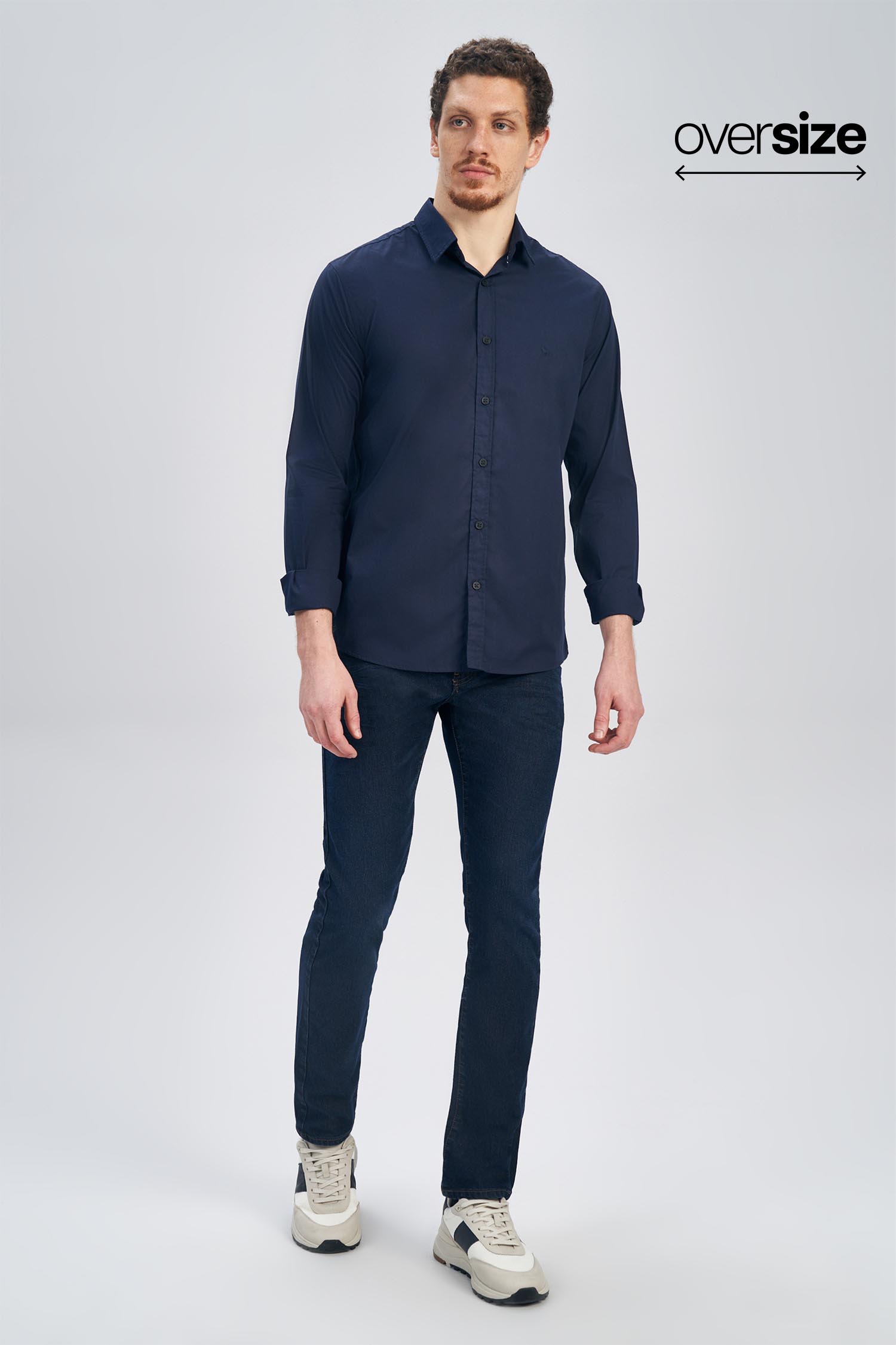 Camisa Básica Manga Longa Masculina Oversize Acostamento