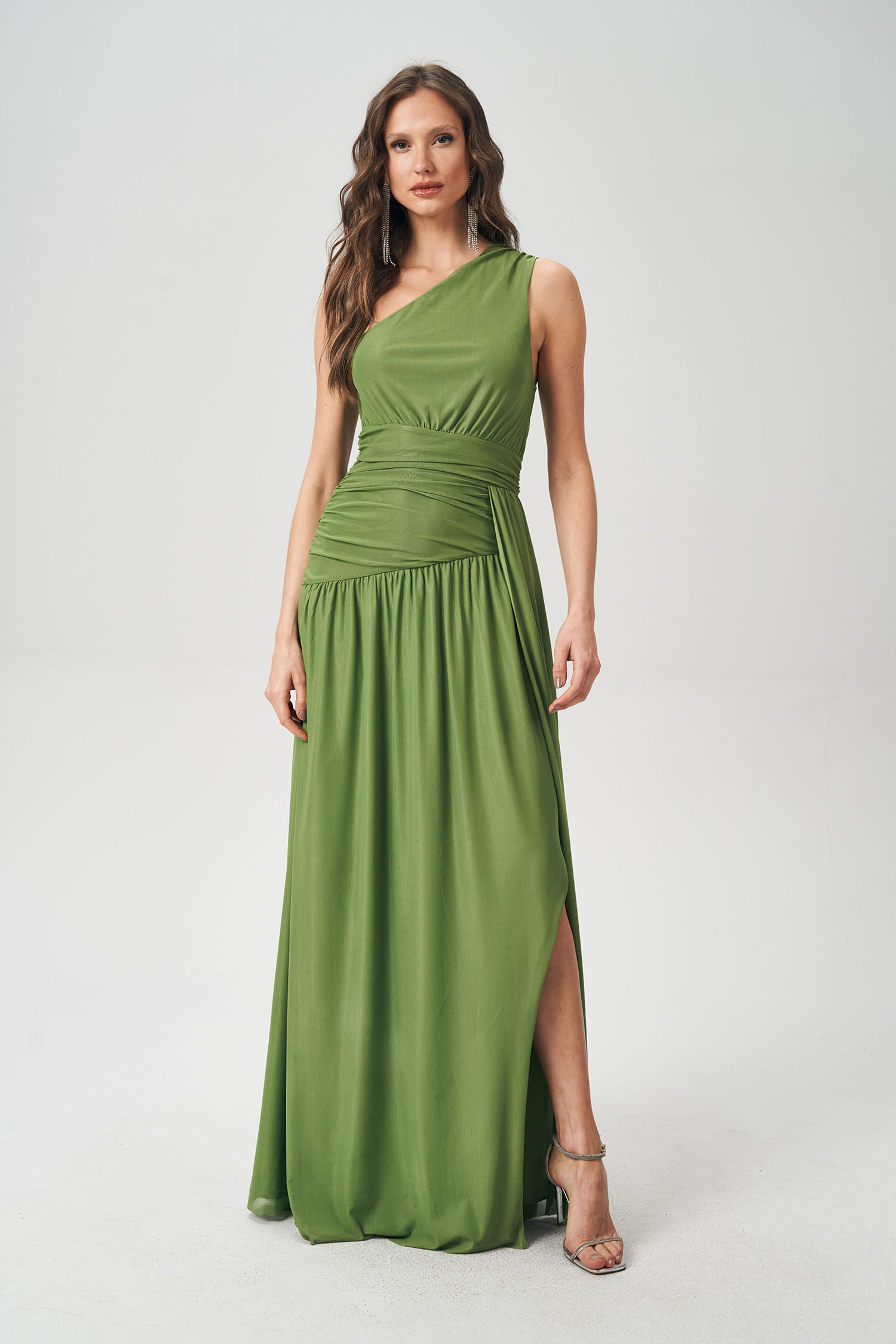 Vestido Longo Alça Única Feminino Acostamento
