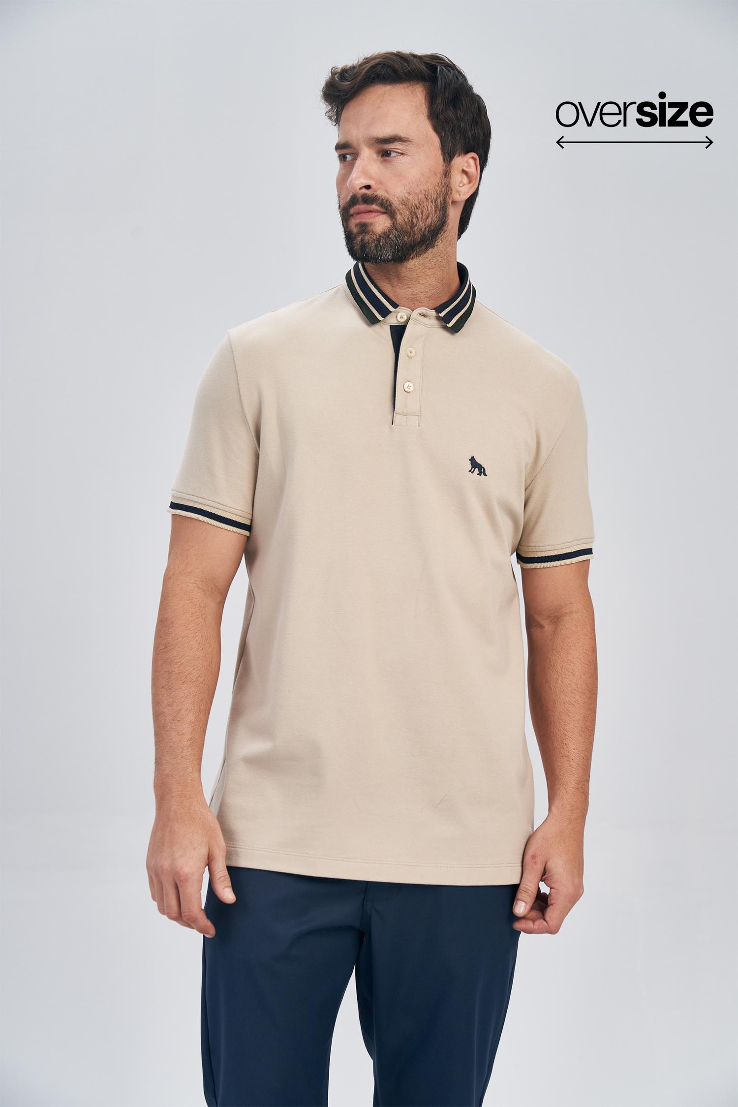 Polo Gola Listra Masculina Oversize Acostamento