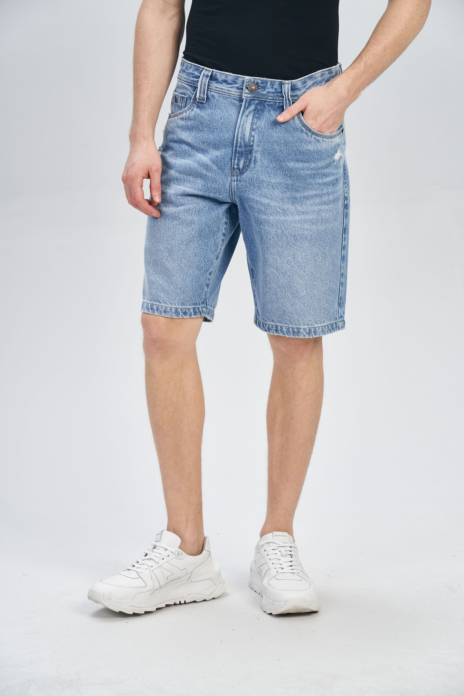 Bermuda Jeans Puída Masculina Acostamento