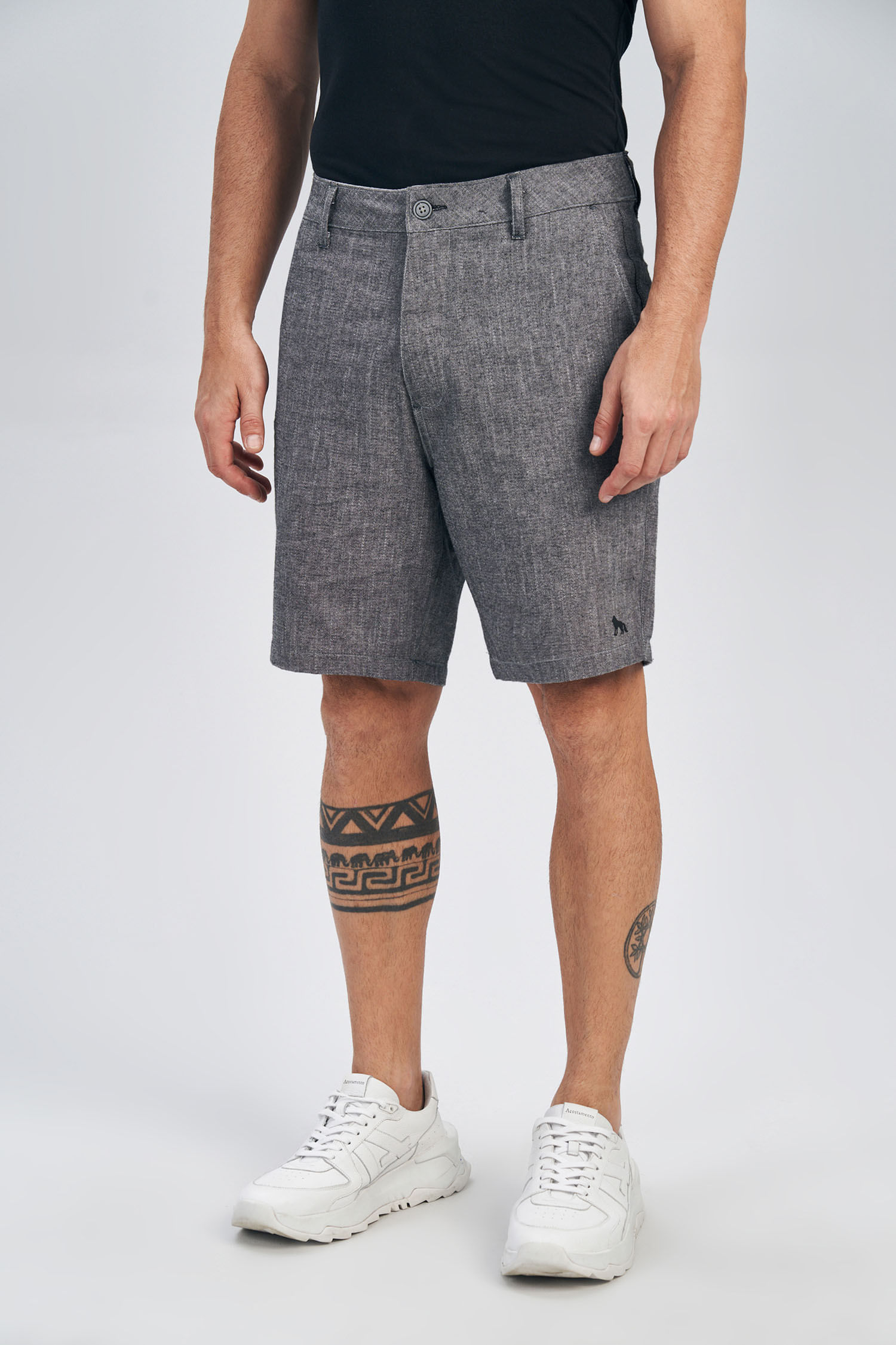 Bermuda Office Texture Masculina Acostamento