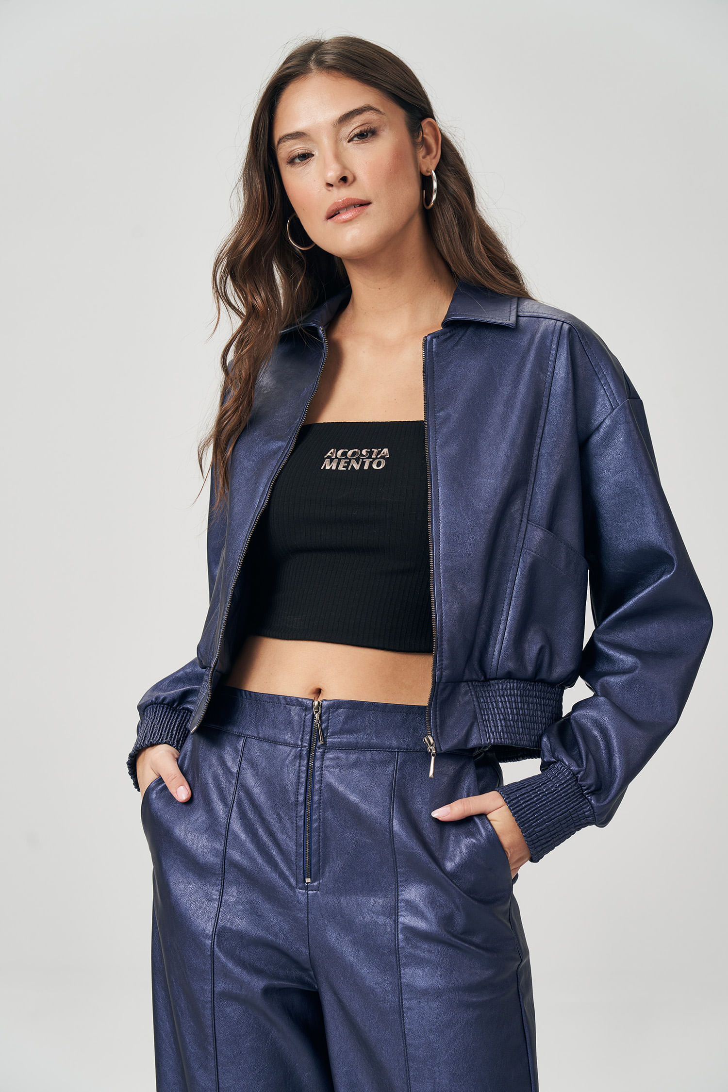 Jaqueta Bomber Sublime PU Feminina Acostamento