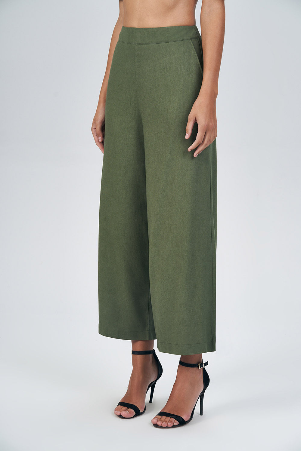 Calça Linho Pantalona Feminina Acostamento
