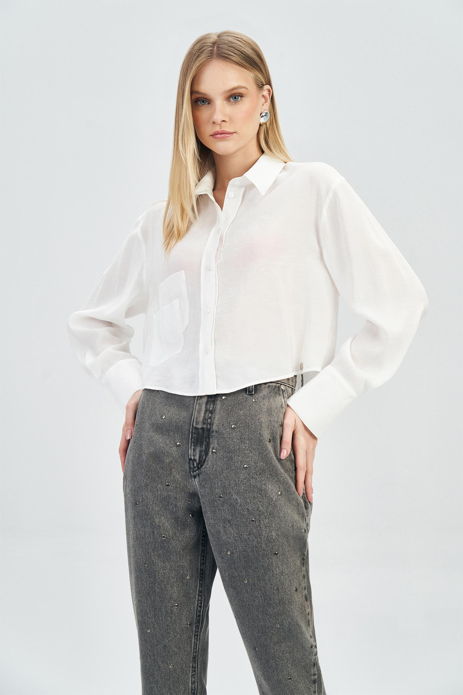 Camisa Bolso Duplo Feminina Acostamento