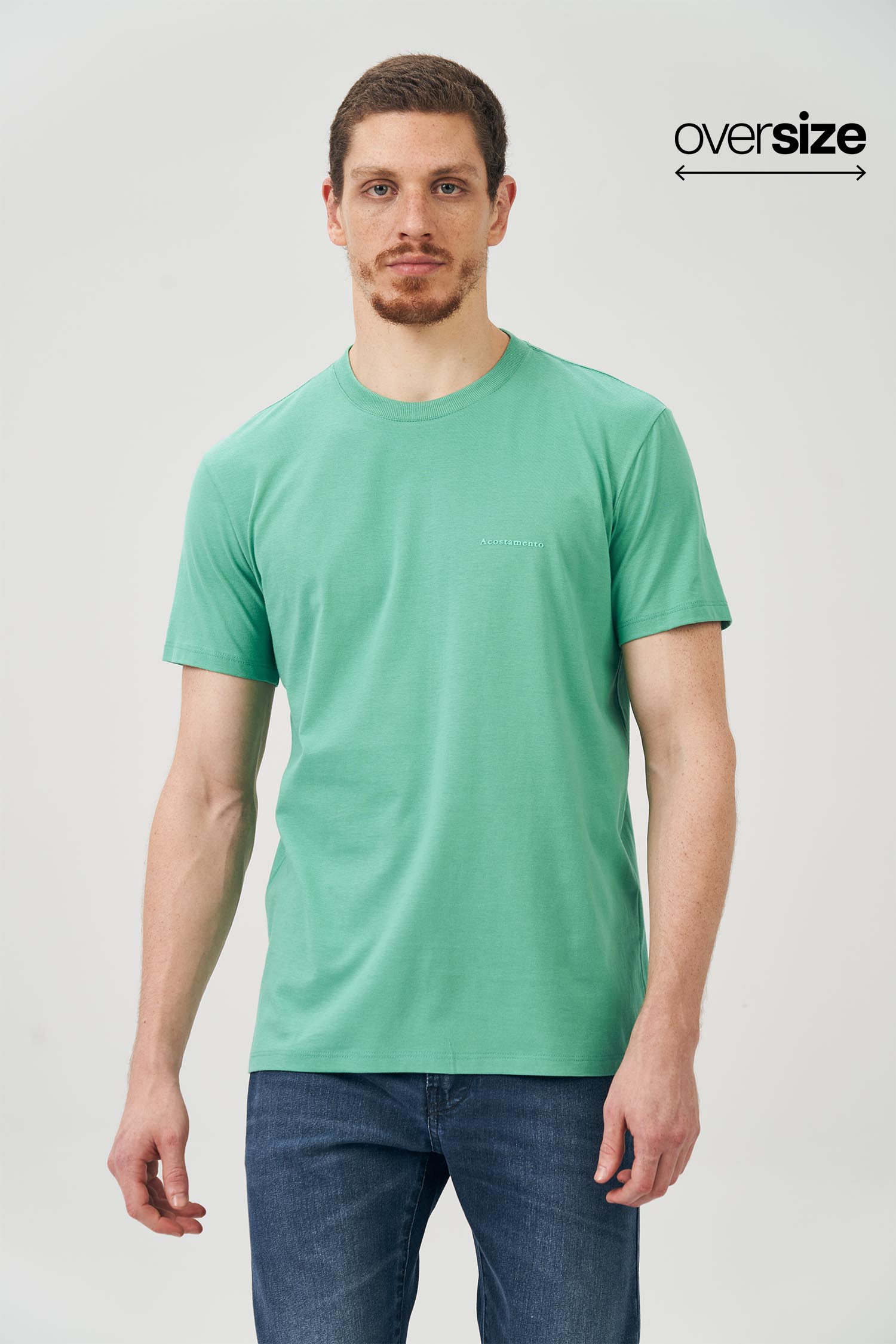 Camiseta Visual Básico Masculina Oversize Acostamento