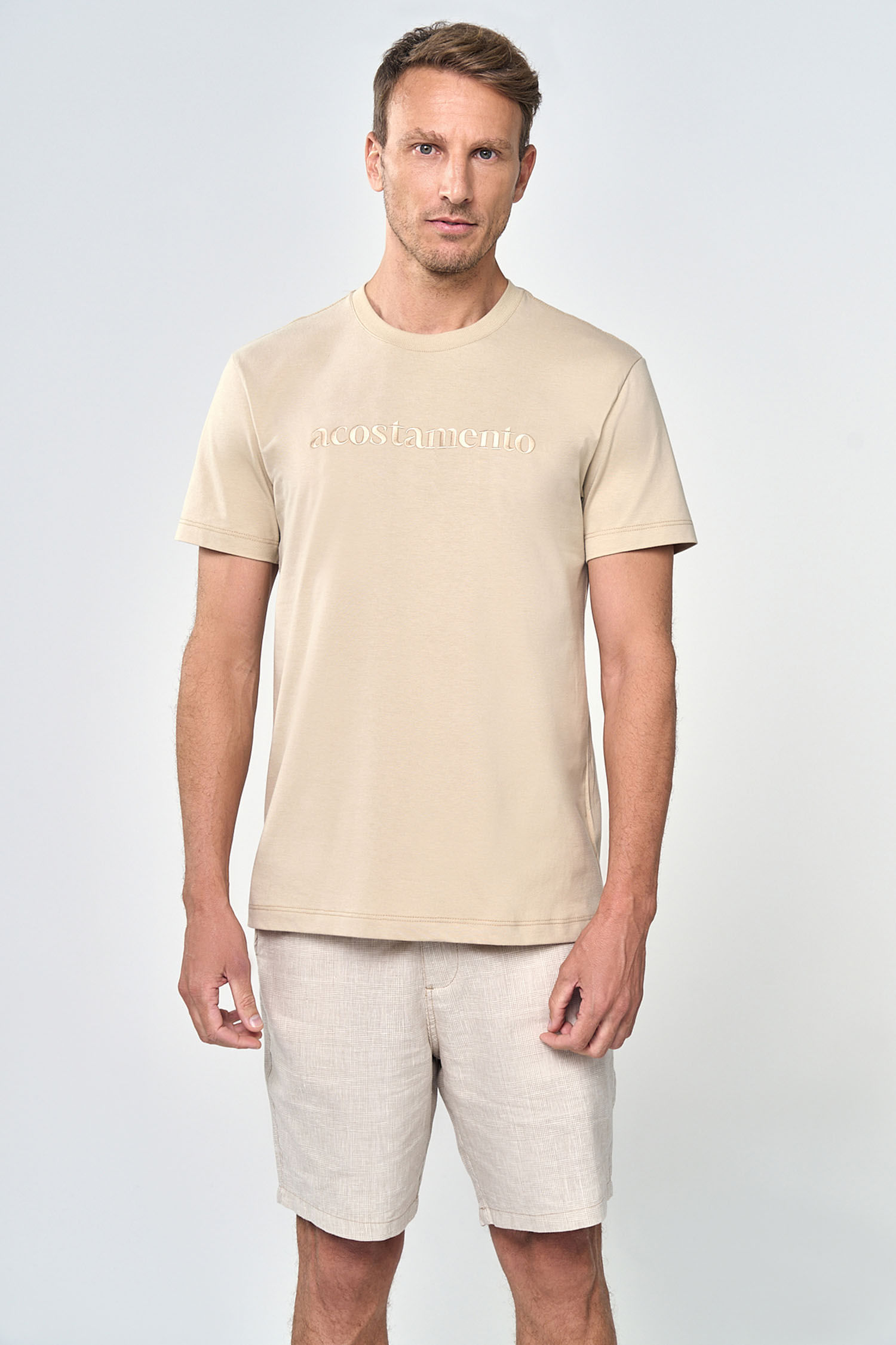 Camiseta Lettering Modern Masculina Acostamento