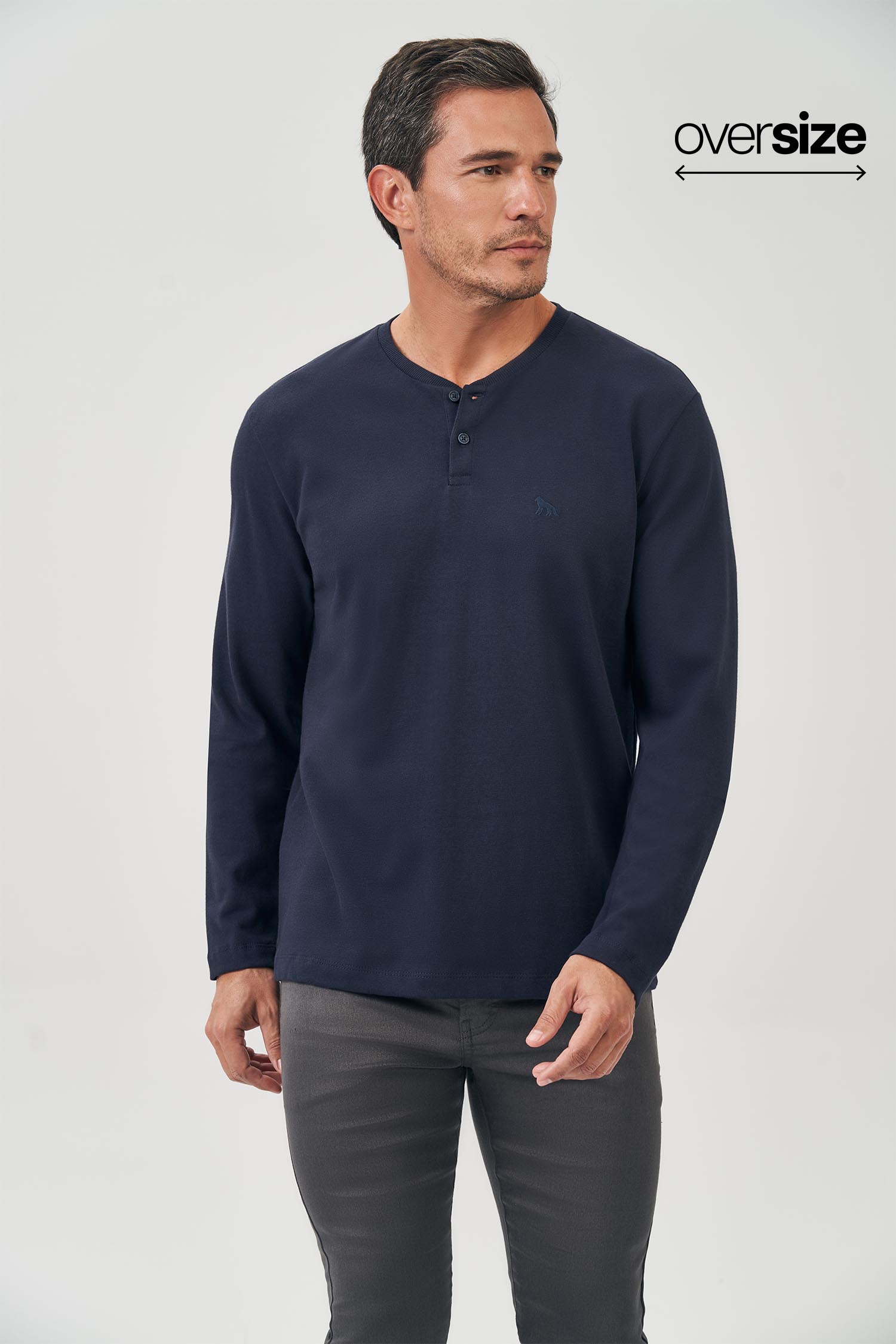 Camiseta Manga Longa Peitilho Masculina Oversize Acostamento