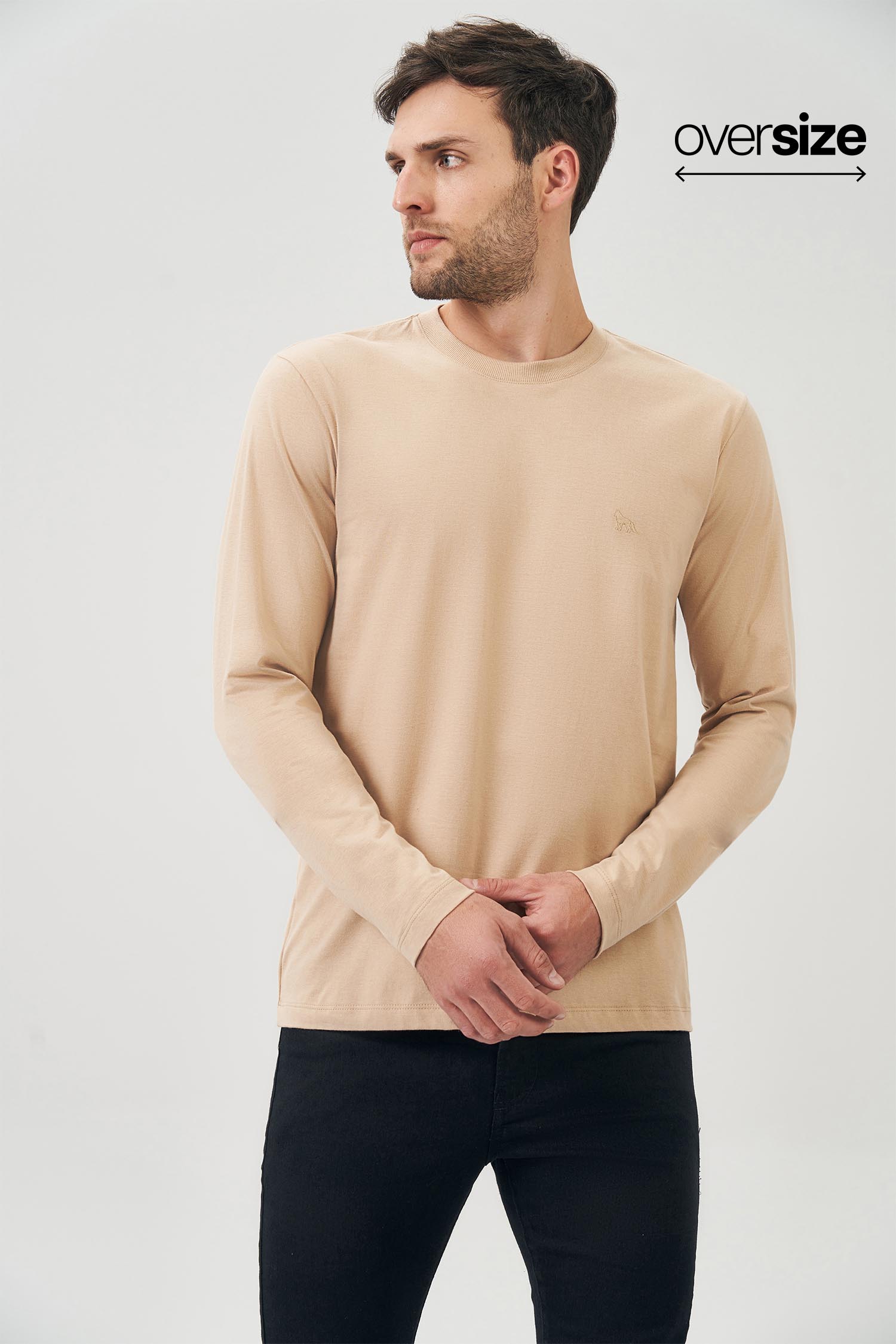 Camiseta Manga Longa Masculina Oversize Acostamento