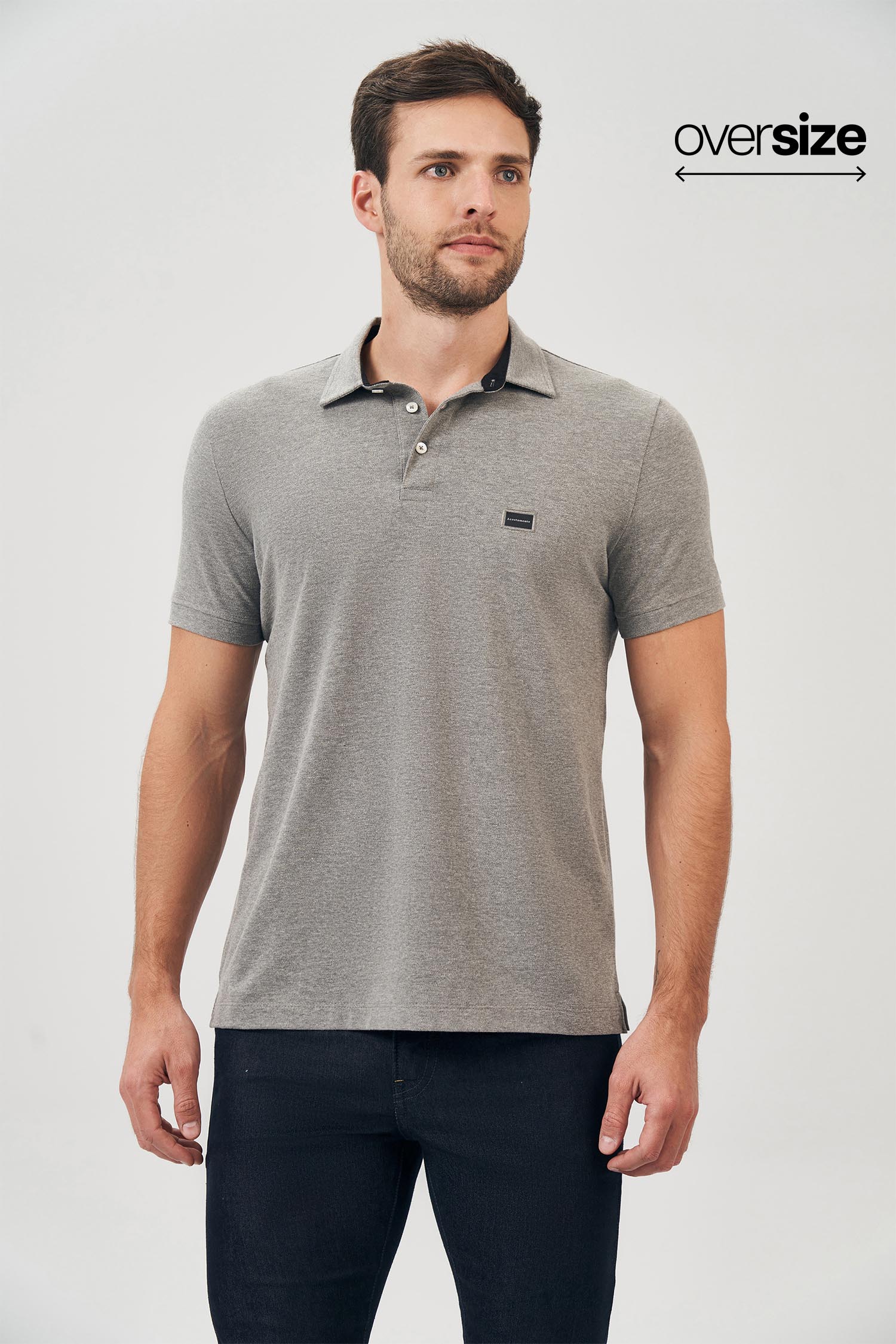 Polo Detalhe Gola Masculina Oversize Acostamento
