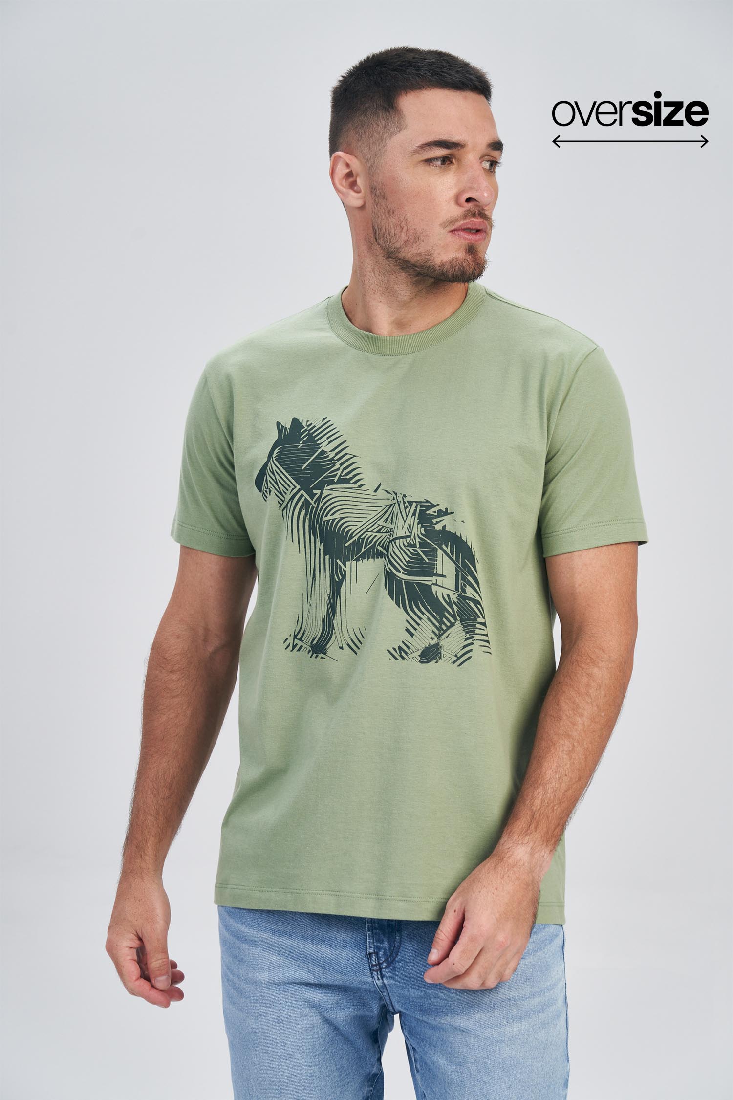 Camiseta Lobo Palm Masculina Oversize Acostamento