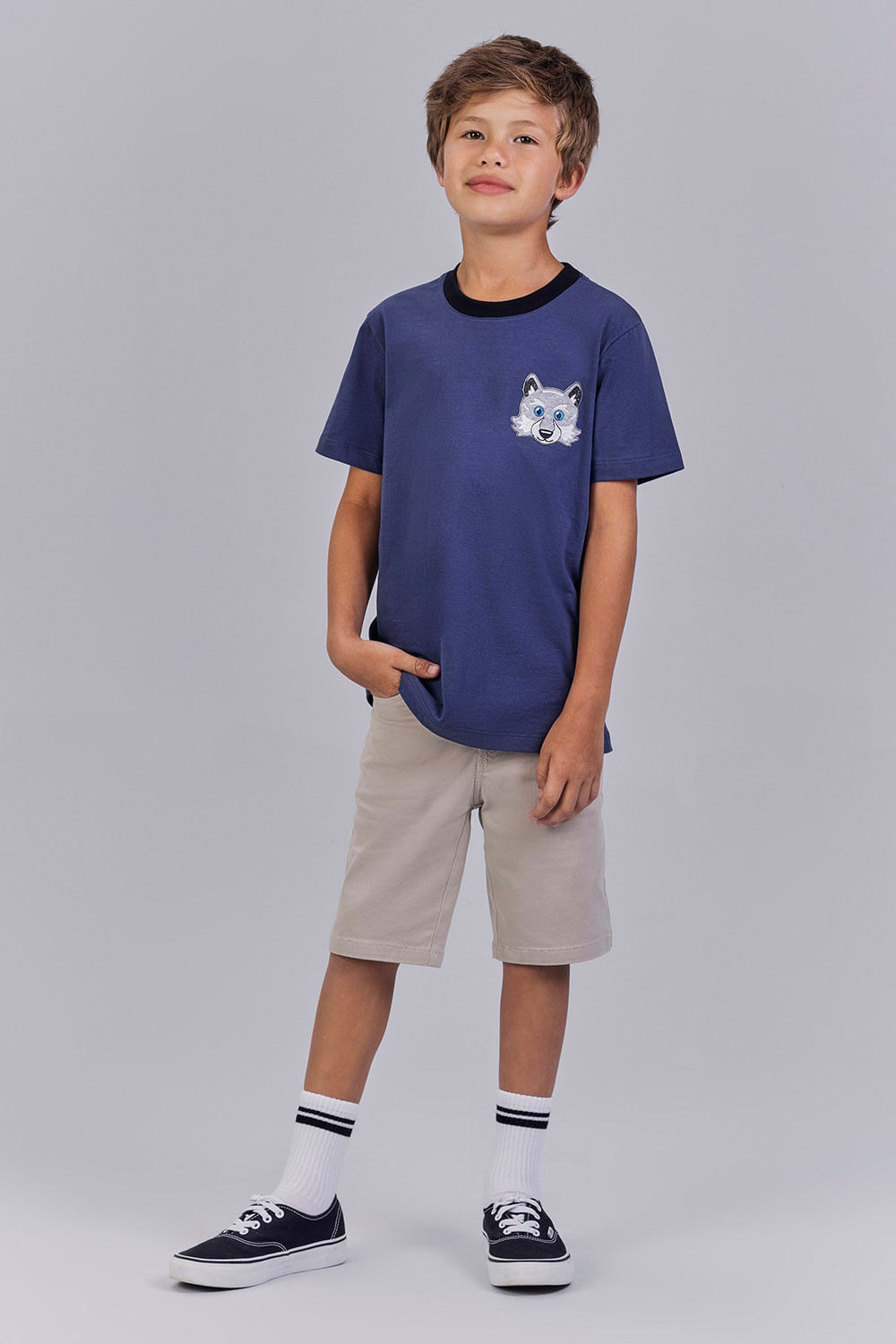 Camiseta Lobo Cut Menino Acostamento Next