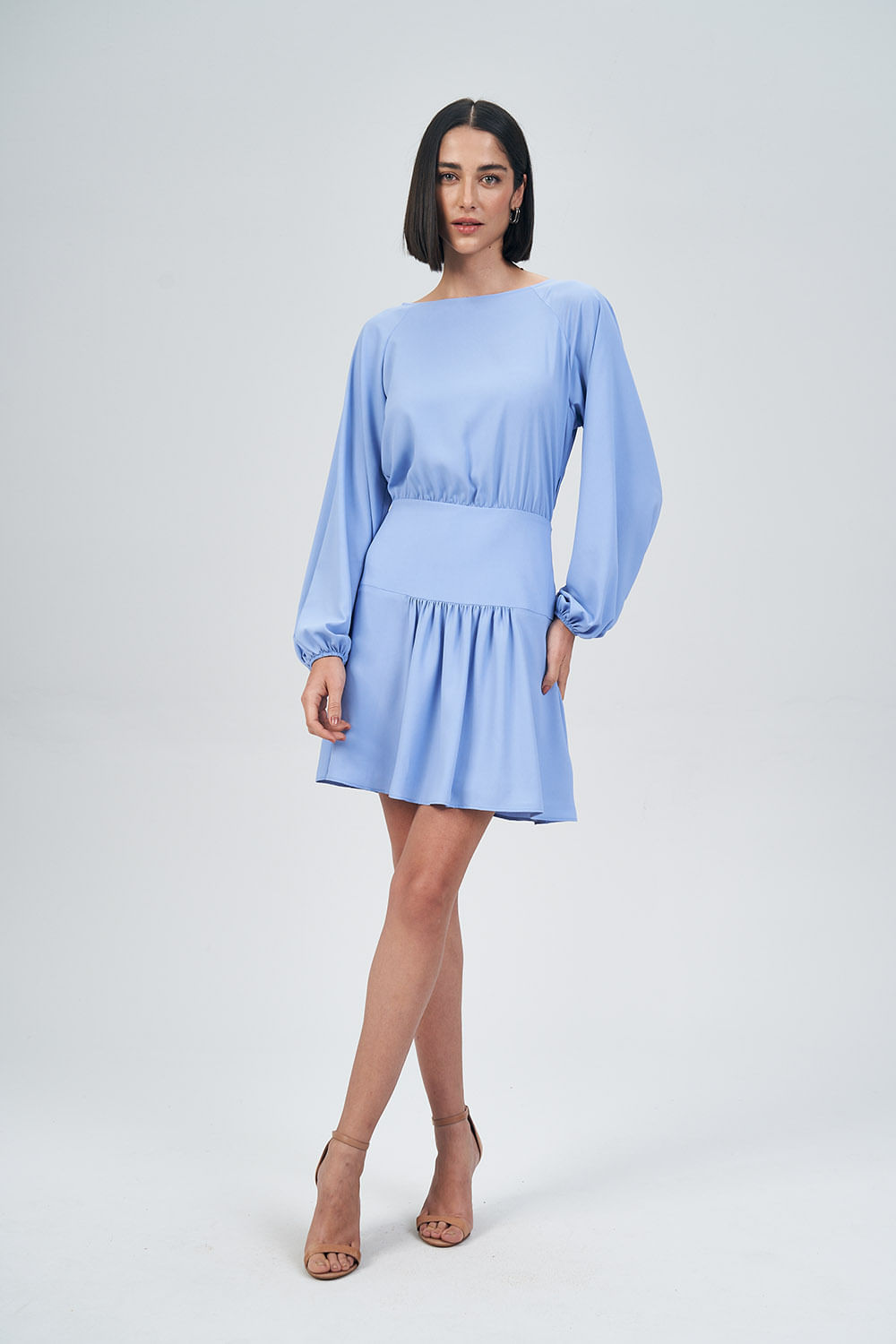 Vestido Manga Longa Bufante Feminino Acostamento