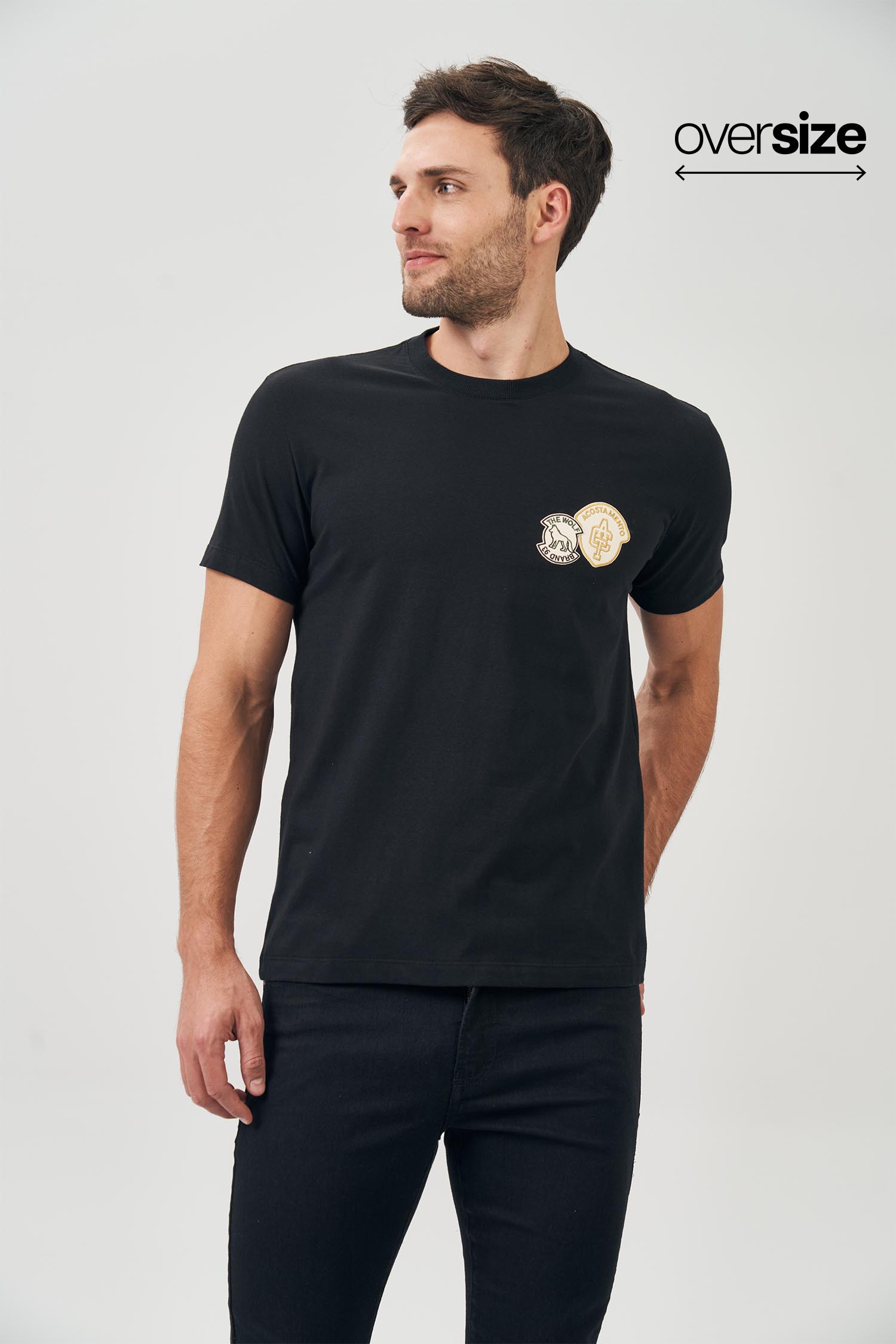 Camiseta Lobo Shield Masculina Oversize Acostamento