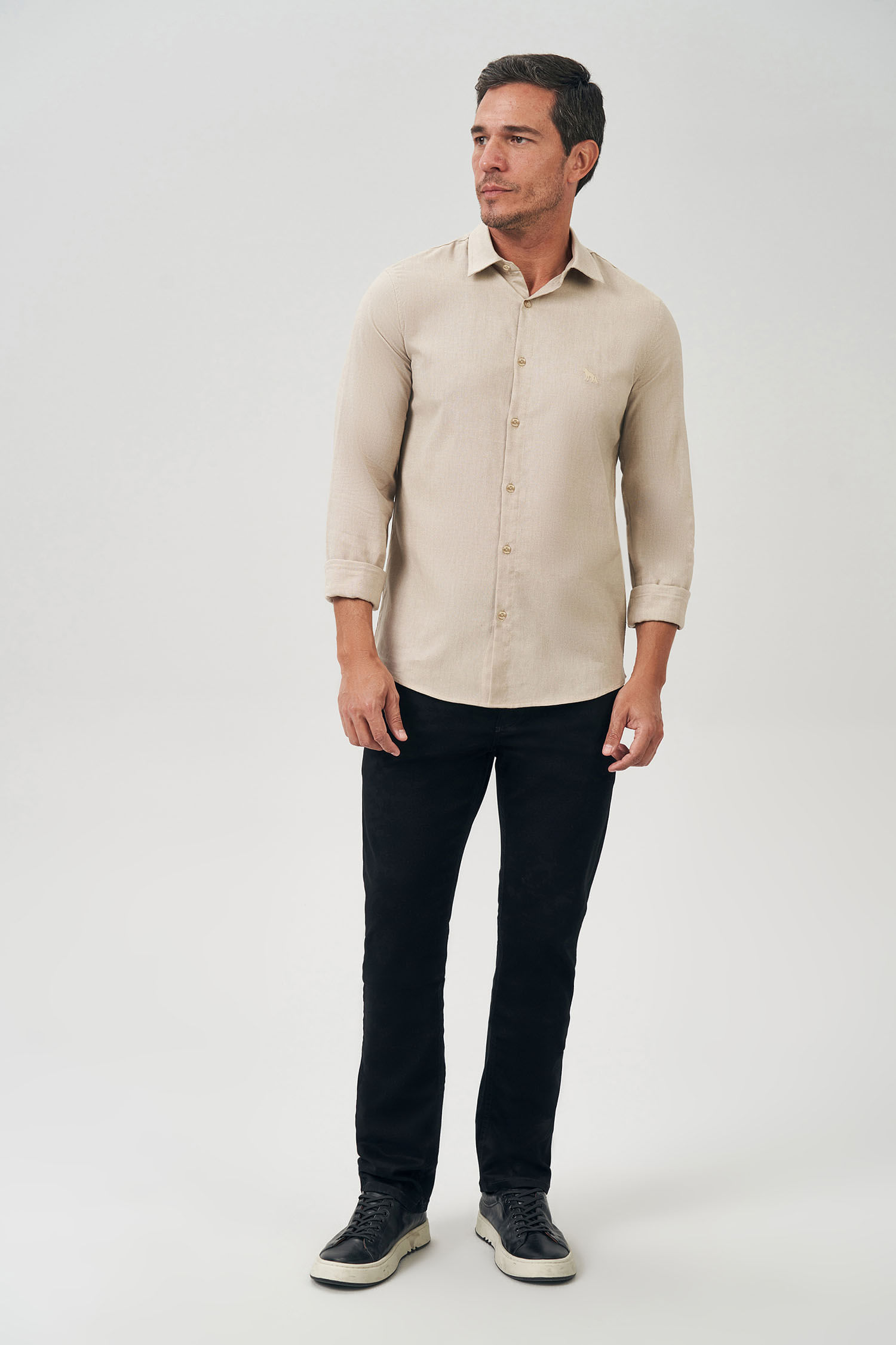 Camisa Lobo Minimalista Masculina Oversize Acostamento