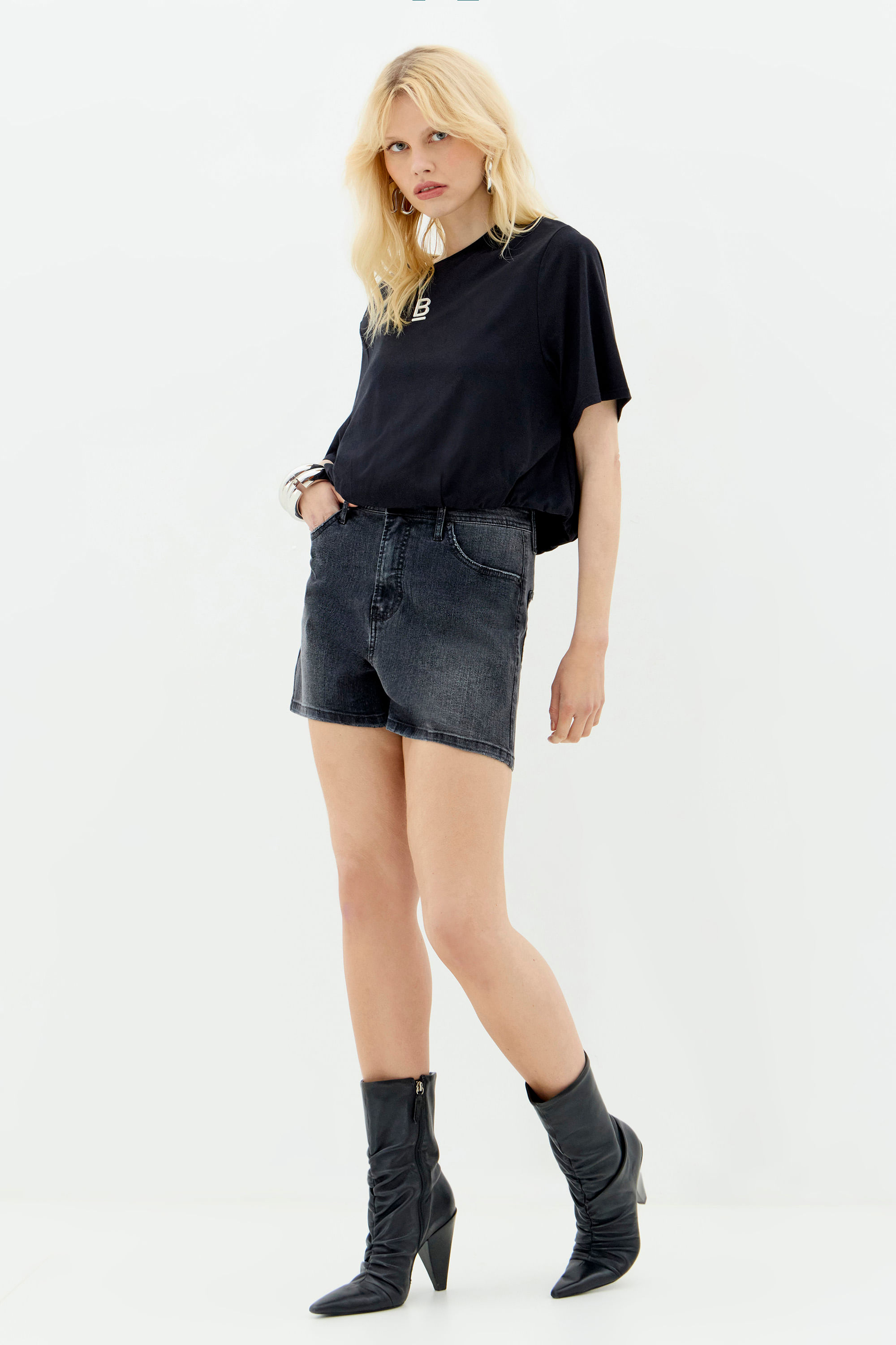 Short Jeans Classic Dark Feminino Inblanche