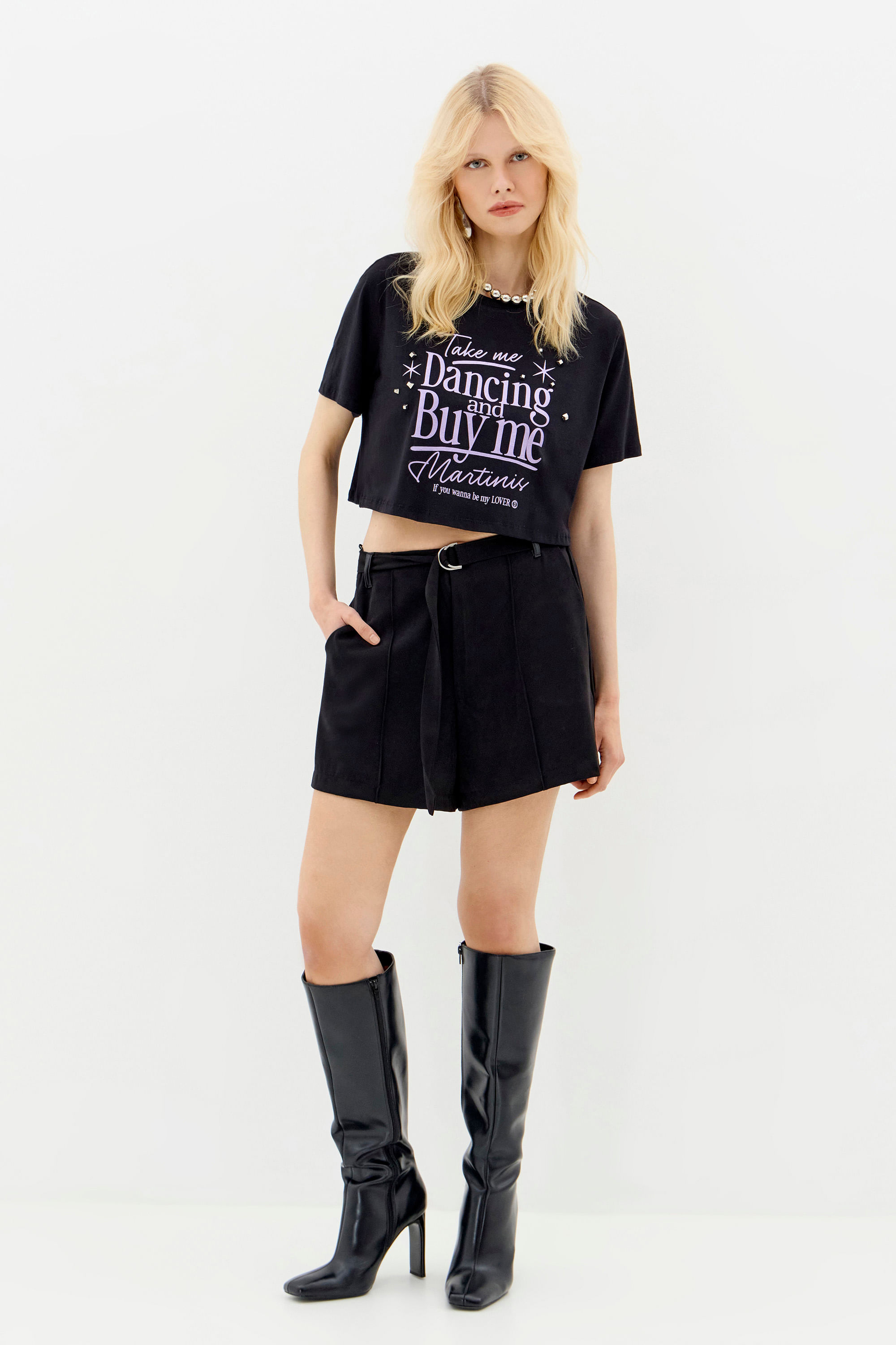 Short Alfaiataria com Cinto Feminino Inblanche