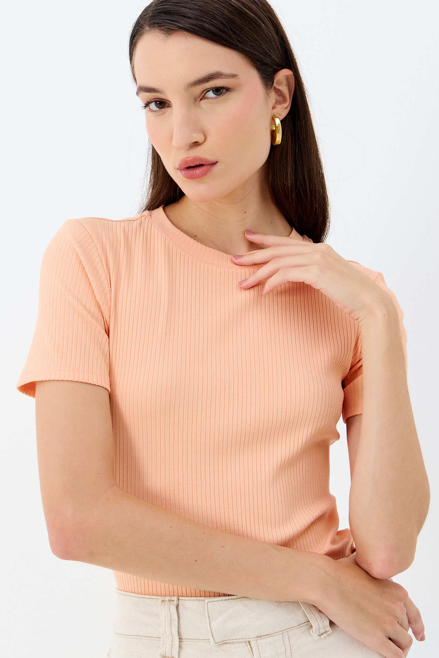 Blusa Canelada Básica ACT Feminino