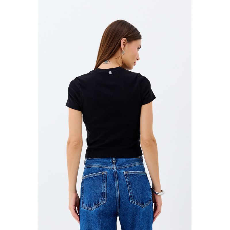 T-Shirt-Basica-com-Bordado-de-Lobo-ACT-Feminino
