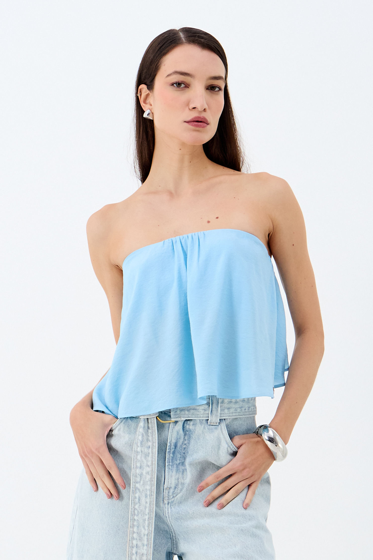 Blusa Assimétrica Sem Alça  ACT Feminino
