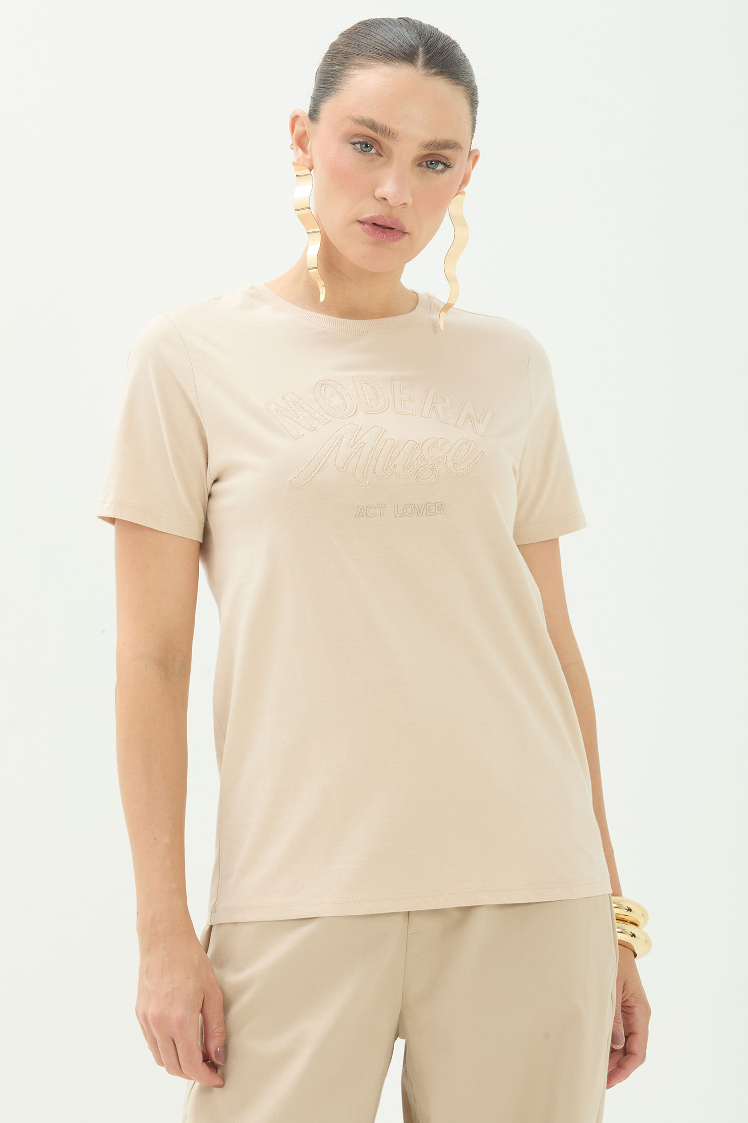 T-Shirt Algodão Bordado Modern Muse ACT Feminino