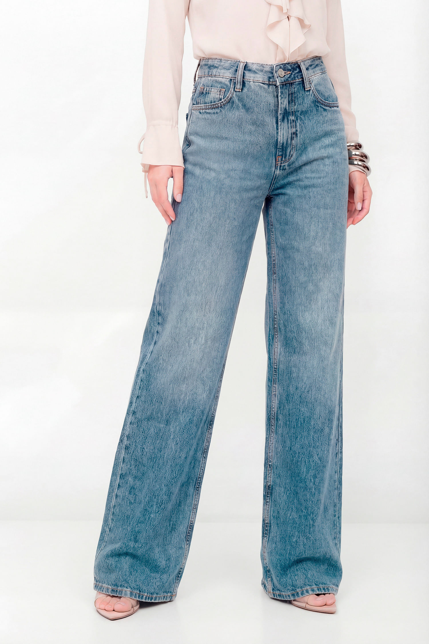 Calça Jeans Wide Leg Feminino Inblanche