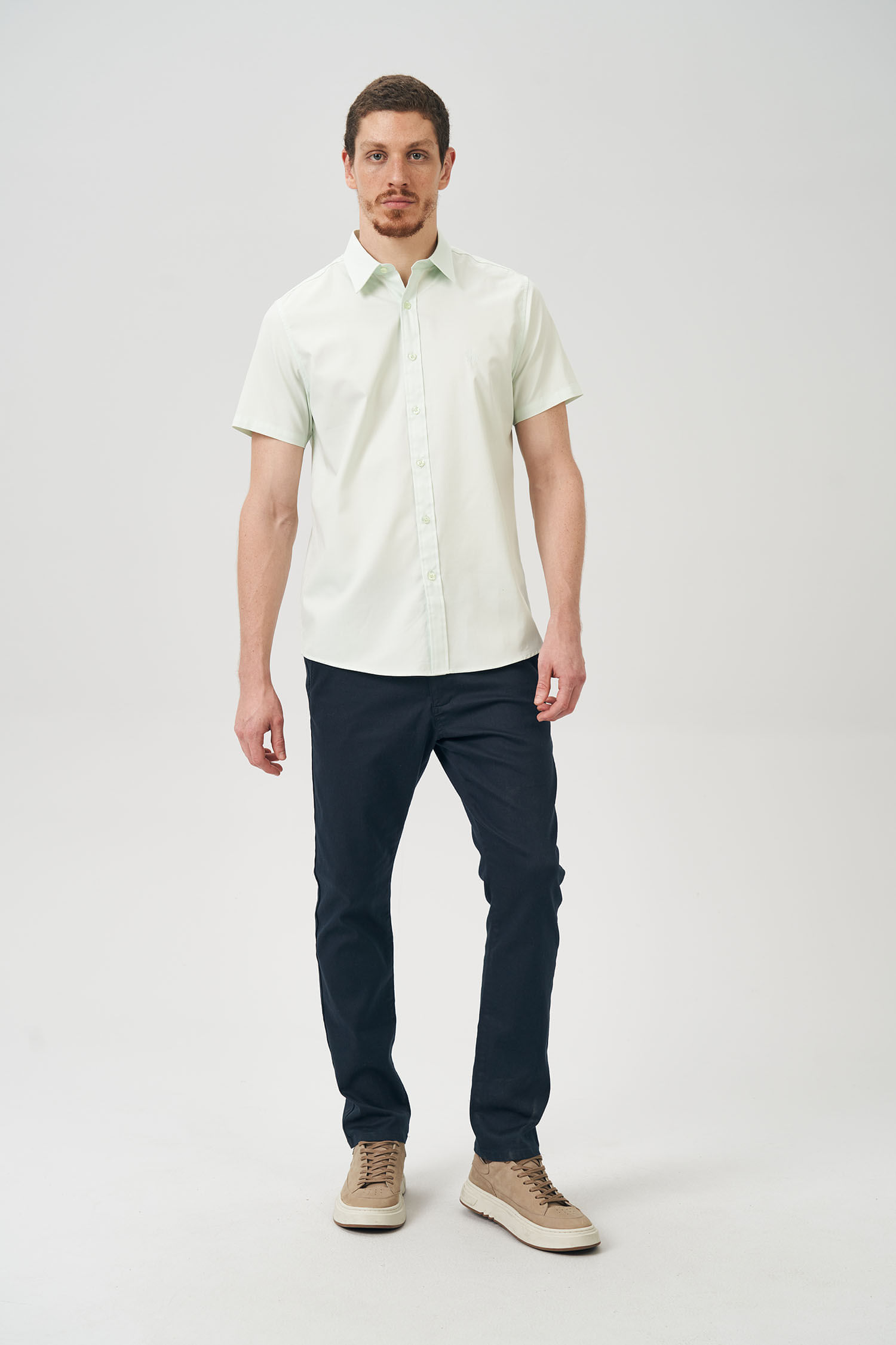 Camisa Cotton Manga Curta Masculina Acostamento
