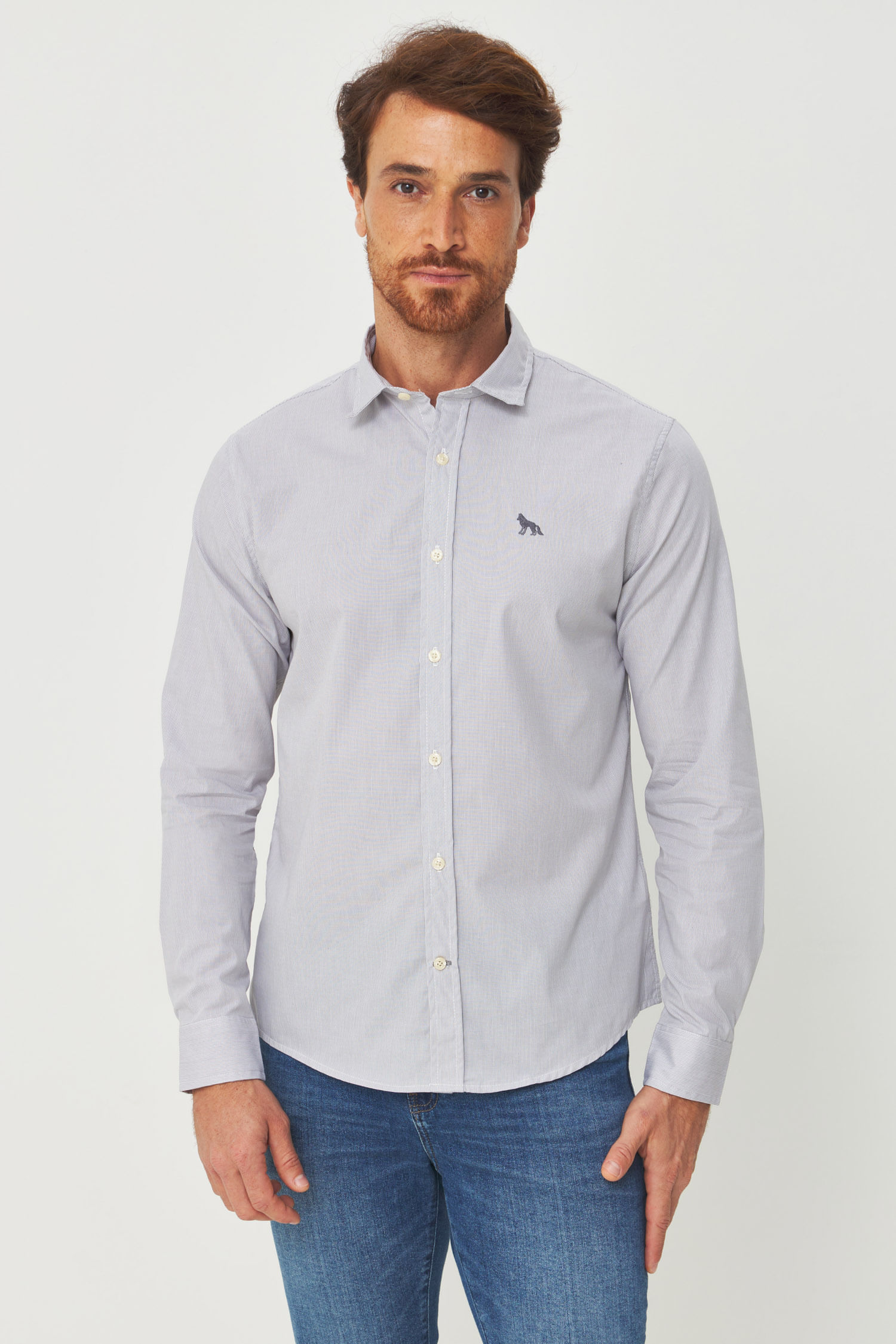 Camisa Micro Listras Masculino Acostamento