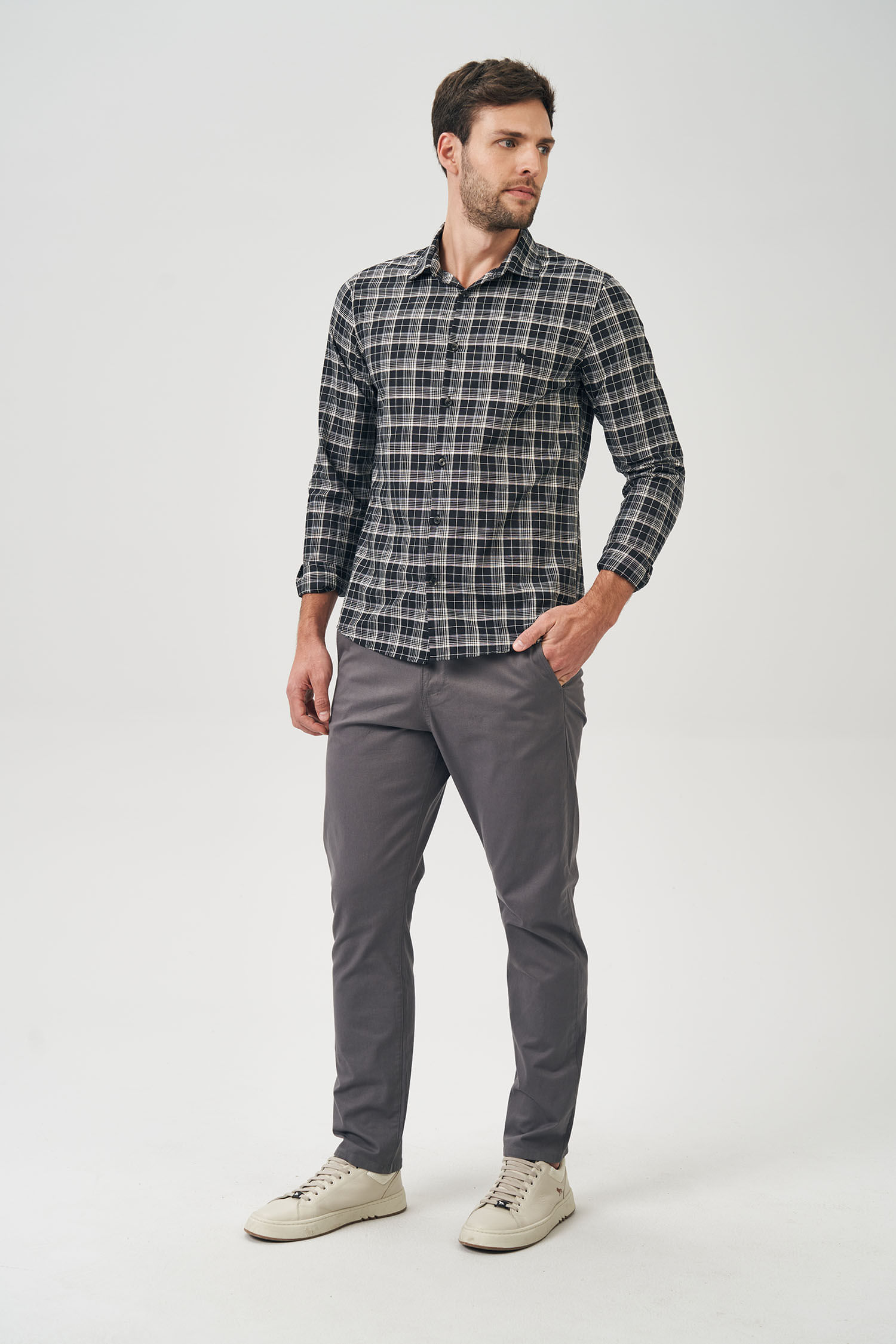 Camisa Xadrez Classico Masculina Acostamento