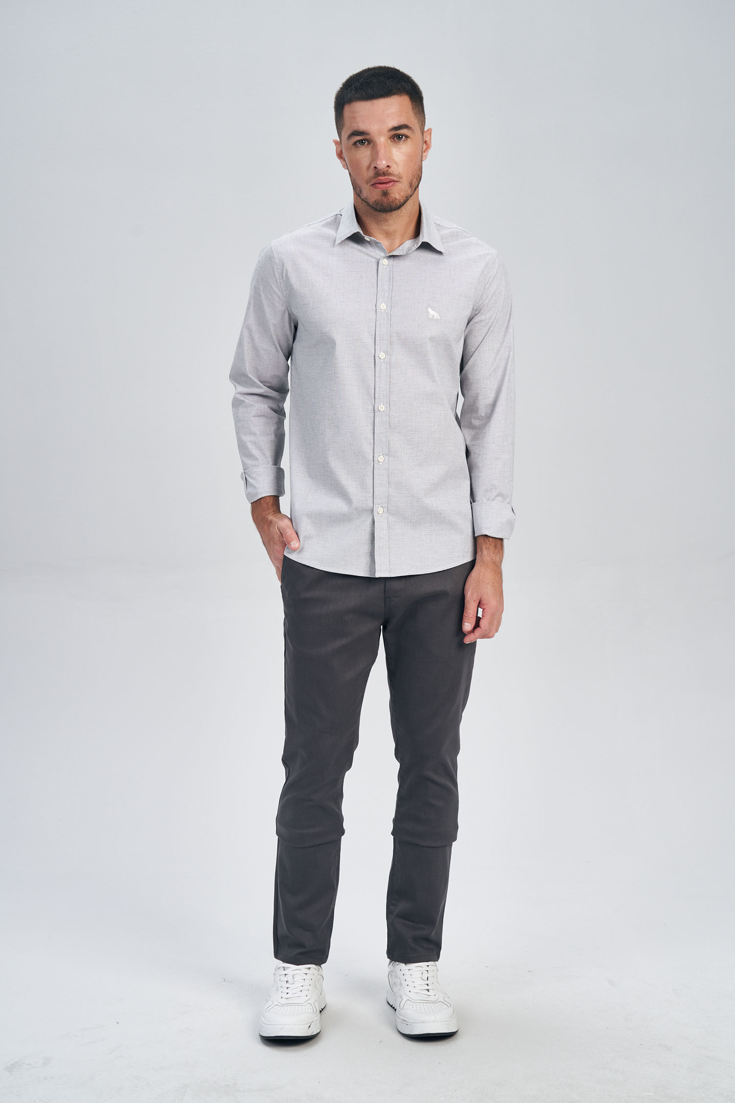 Camisa Casual Foccus Masculina Acostamento