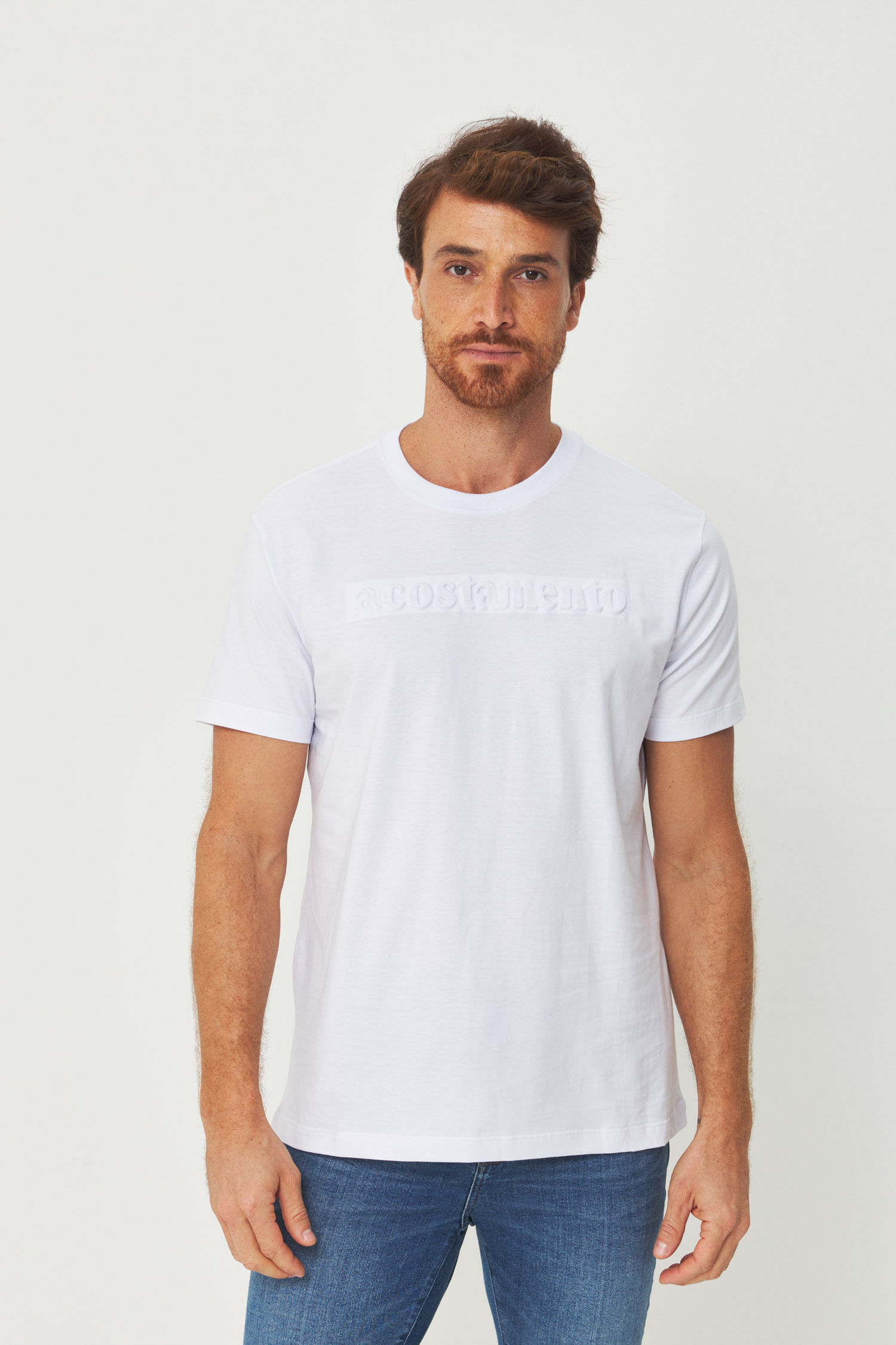 Camiseta Logo em Alto Relevo Touch Masculina Acostamento