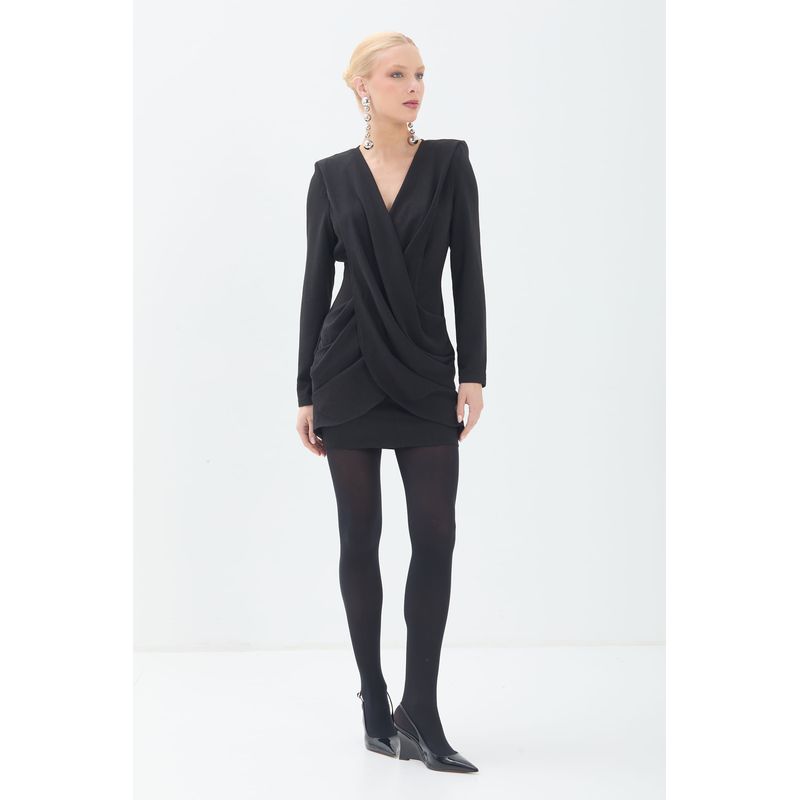 Vestido-Curto-Transpassado-Manga-Longa-ACT-Feminino